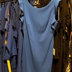Elegant Blue Sleeveless Dress